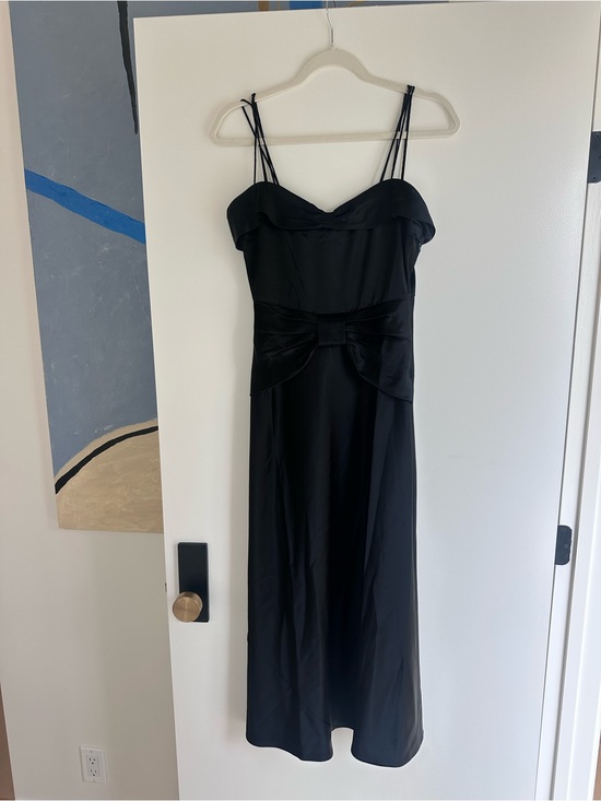 Doen Dresses & Skirts - Doen Donetta Silk Black Strappy Midi Dress with Bow Detail
